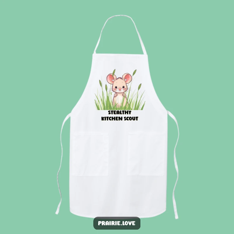 Funny Mouse Cooking Apron: Prairie Grass Chef Design, Hilarious Funny Gift