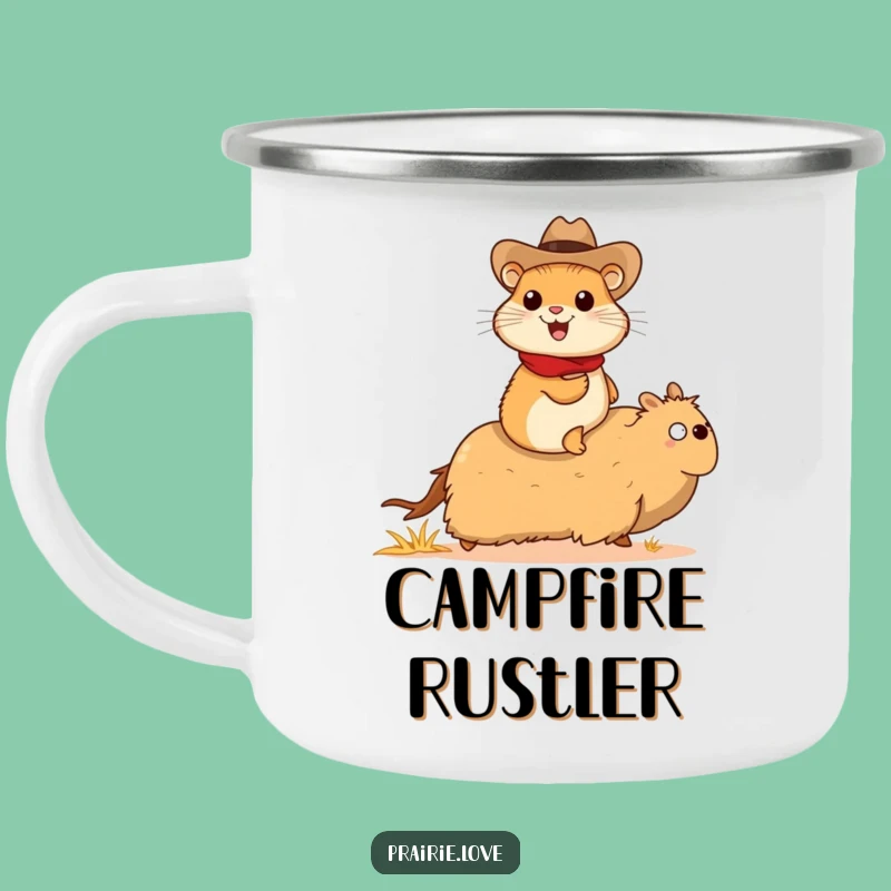 Funny Prairie Dog Cowboy Camping Mug: Tumbleweed Rider, Outdoor Funny Gift