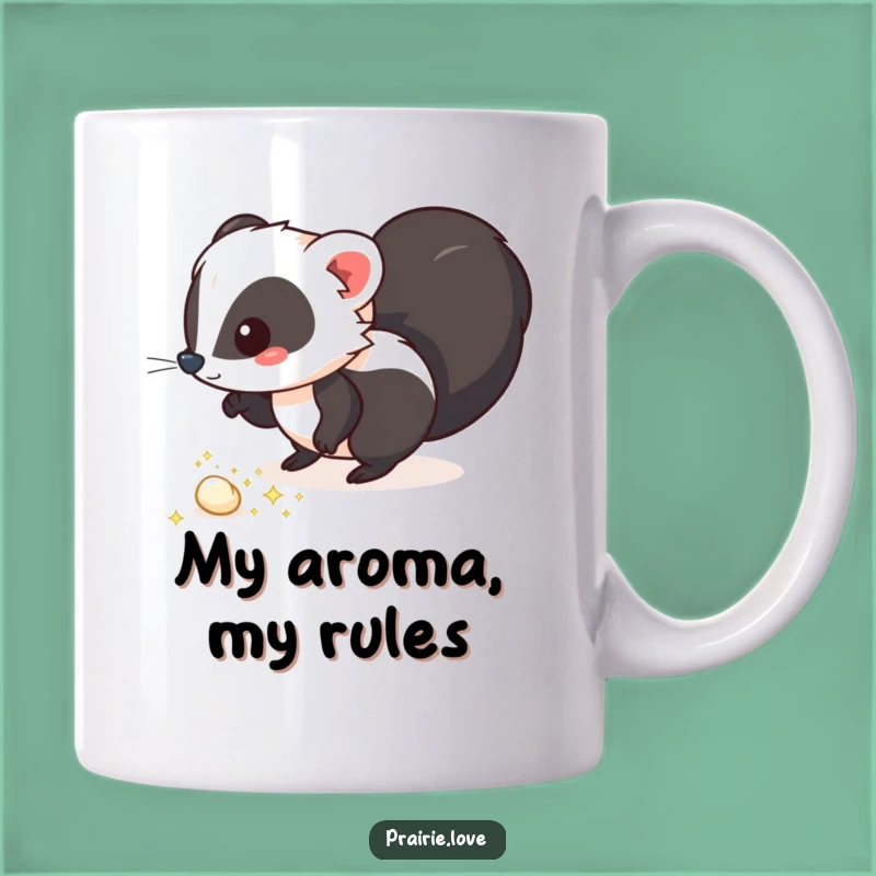 Funny Skunk Puffs Mug: Sparkling Aroma Design, Unique Funny Gift