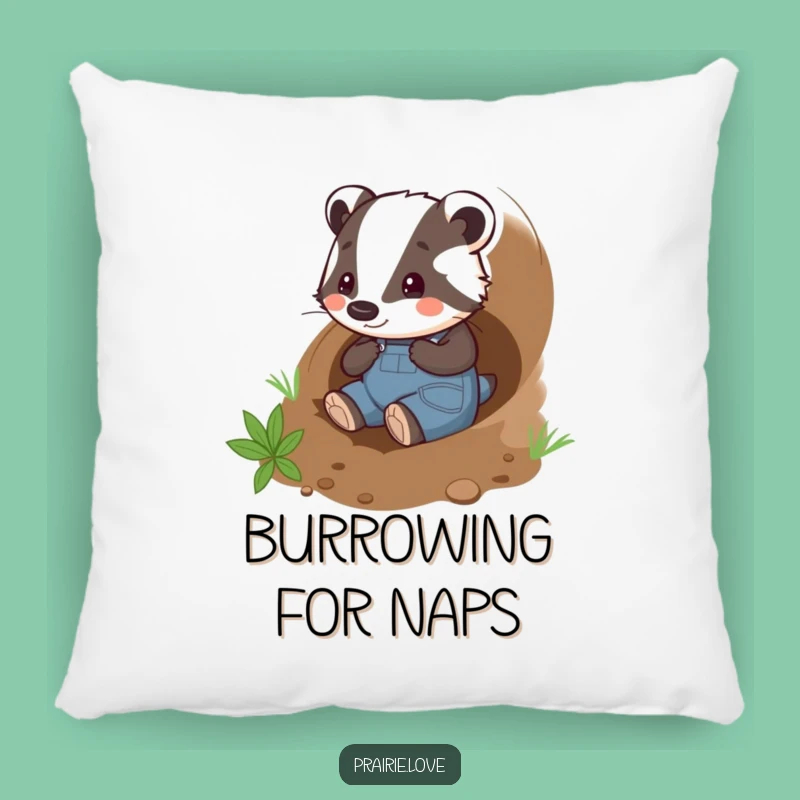 Funny Badger Gardener Pillow: Cozy Tunneler, Adorable Funny Gift