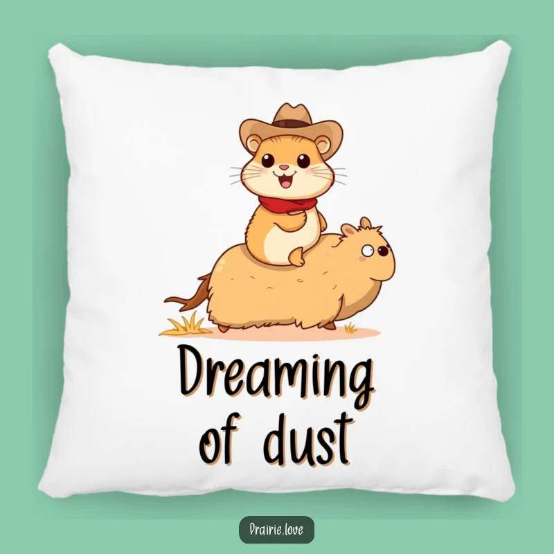 Funny Prairie Dog Cowboy Pillow: Cozy Tumbleweed Rider, Adorable Funny Gift