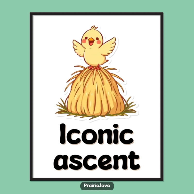 Funny Bird Digital Print: Haystack Flight Icon, Instant Funny Gift