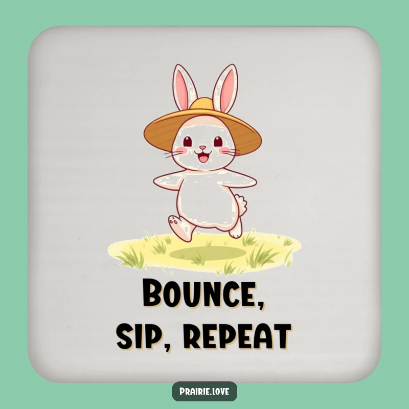 Funny Rabbit Coaster: Cheerful Hopper Decor, Protect Surfaces Funny Gift