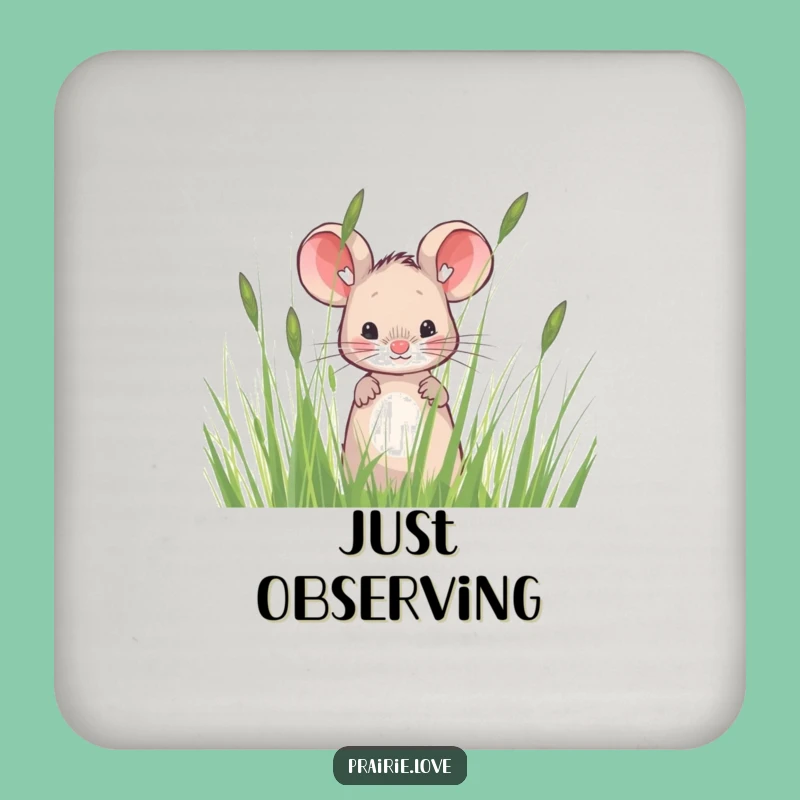 Funny Mouse Coaster Set: Prairie Grass Protection, Chic Funny Gift