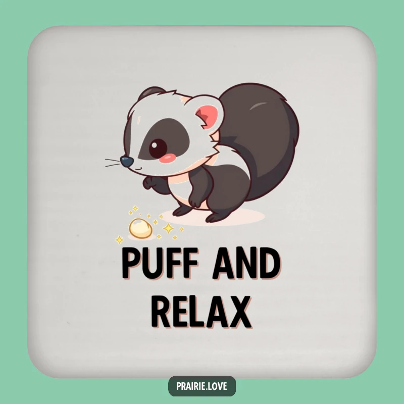 Funny Skunk Coaster Set: Sparkling Protection, Chic Funny Gift