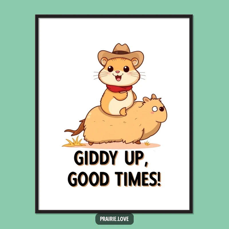 Free Printable Wall Art: Funny Cowboy Prairie Dog, Charming Downloadable Art for Home!