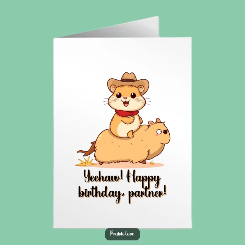 Free Printable Birthday Card: Funny Cowboy Prairie Dog, A Hilarious Downloadable Gift!