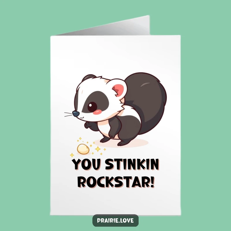 Free Printable Congrats Card: Skunk Sparkle Trail, Funny Downloadable Celebration
