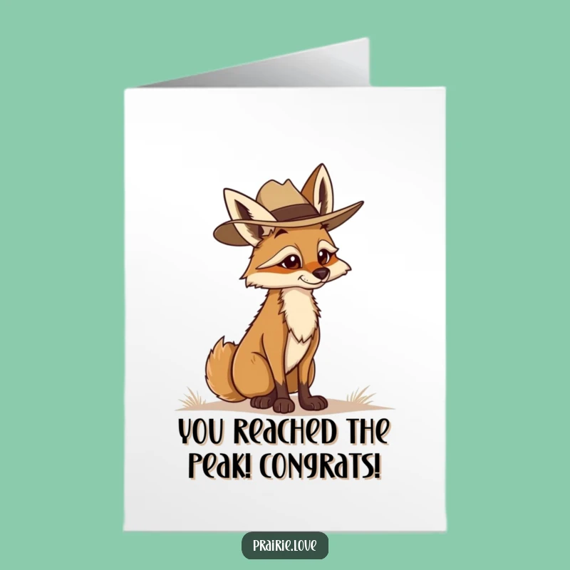 Free Printable Coyote Ranger Congrats Card: Funny DIY Downloadable Gift for Reaching Goals