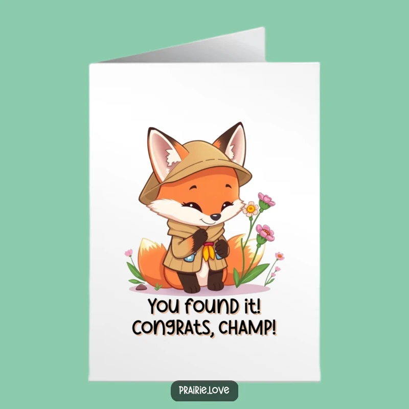 Free Printable Scout Fox Congratulations Card: Funny DIY Downloadable Gift for Any Occasion