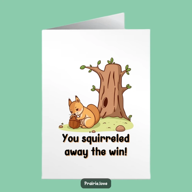 Free Printable Congrats Card: Squirrel's Stash for Your Downloadable Success!