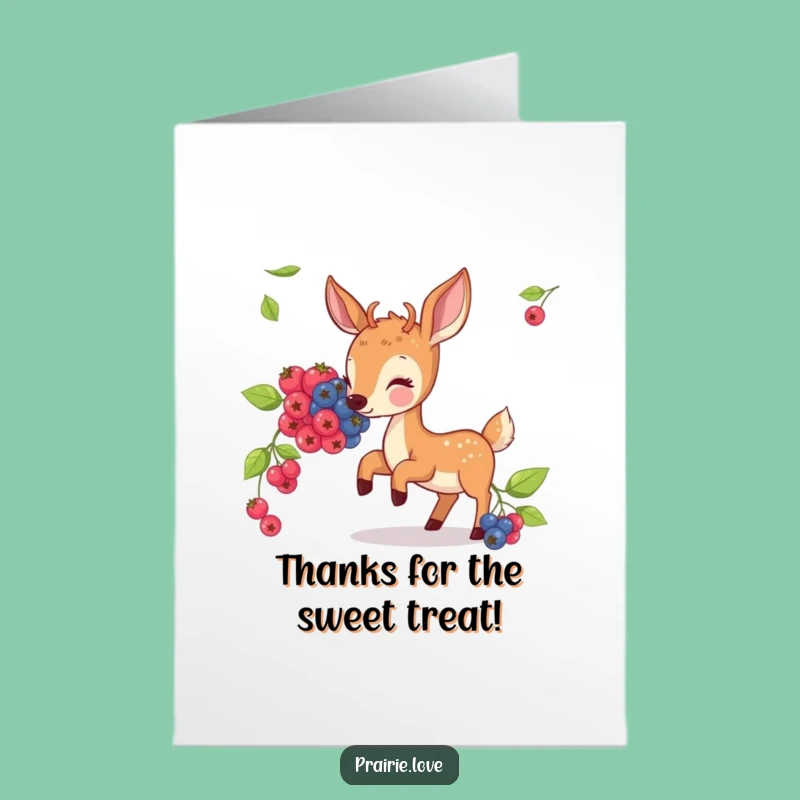 Free Printable Thank You Card: Bouncing Deer's Berry Thanks Downloadable Gift!