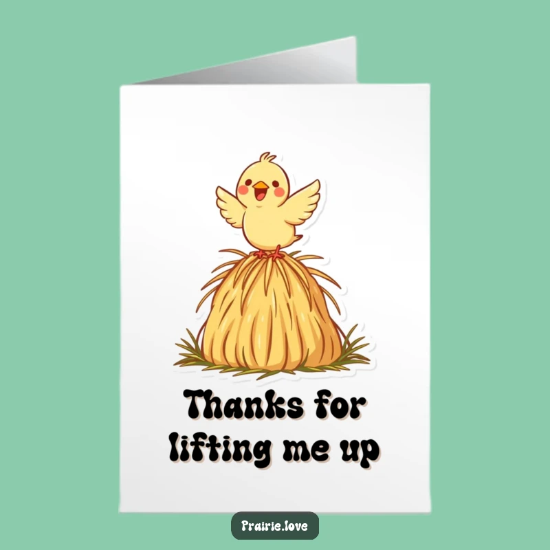 Free Printable Thank You Card: Cheerful Bird Flying, Kind Downloadable Gift
