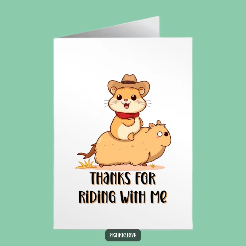Free Printable Thank You Card: Funny Cowboy Prairie Dog, Appreciative Downloadable Gift!