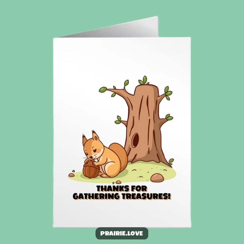 Free Printable Thank You Card: Squirrel's Acorn Bounty Downloadable Gift!