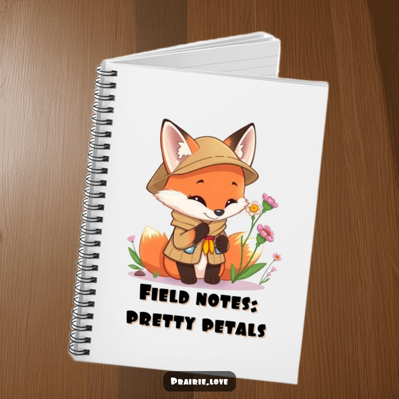Funny Scout Fox Notebook: A curious fox in a scout uniform writing in a journal, ideal for note-taking with a touch of humor.