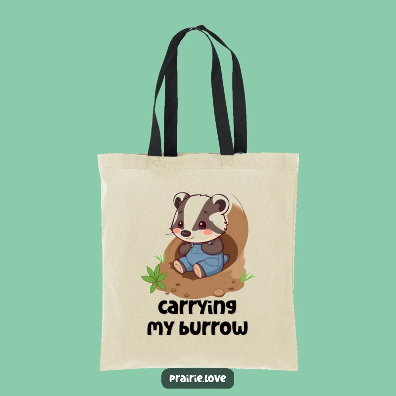Funny Badger Gardener Tote Bag: Playful Tunneler, Practical Funny Gift