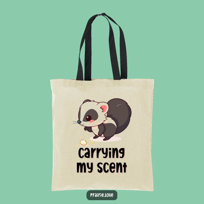 Funny Skunk Tote Bag: Sparkling Trail Carryall, Practical Funny Gift